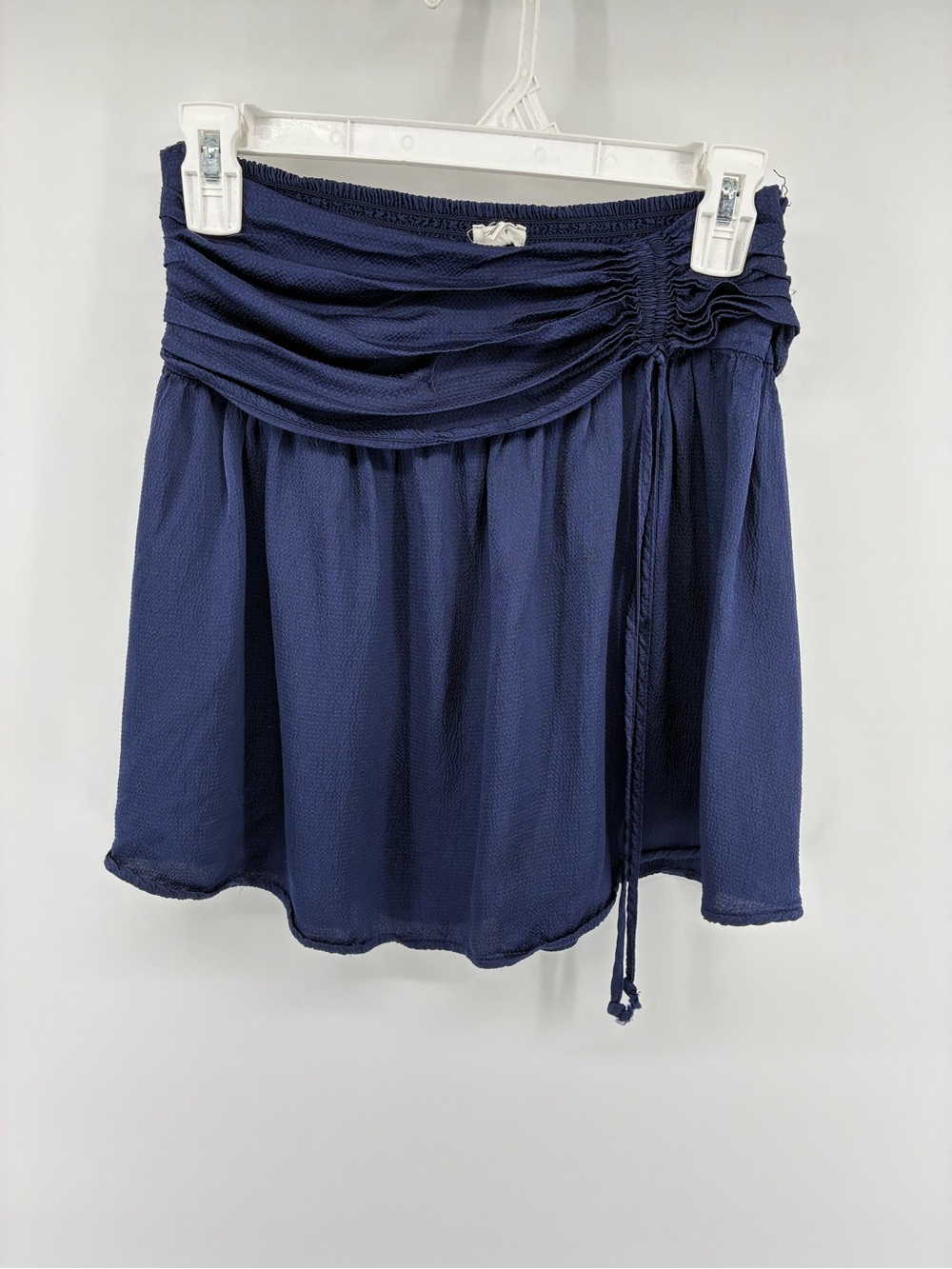 Women's Navy Blue Drawstring Waist Skirt
